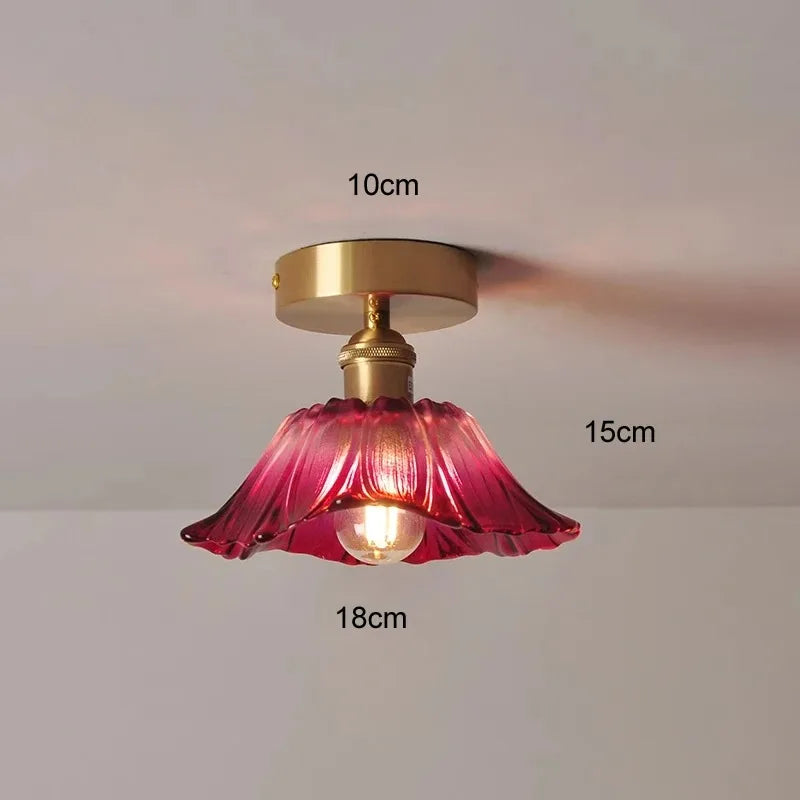 Vintage Flower Glass Pendant Light