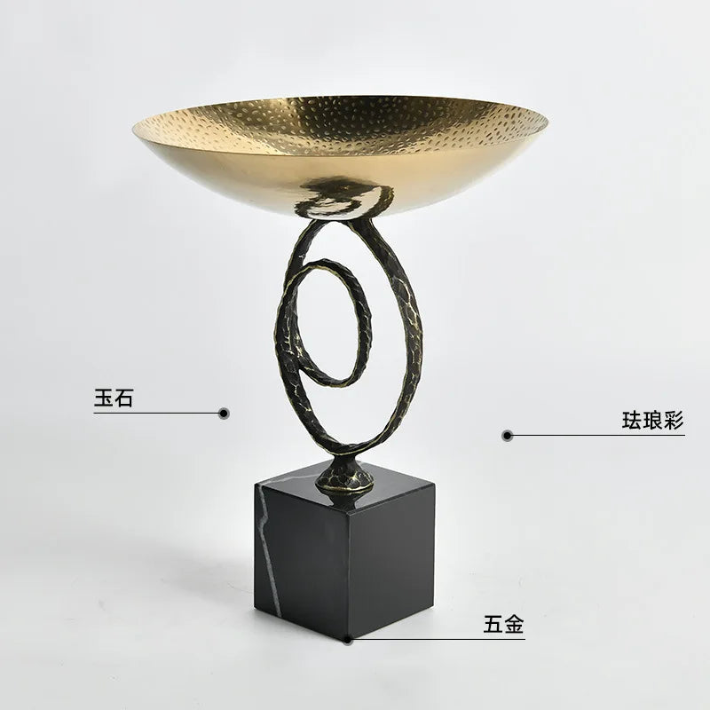 DecorBites™ Gold Metal Fruit Bowl Tray for Modern Luxury Home Decor