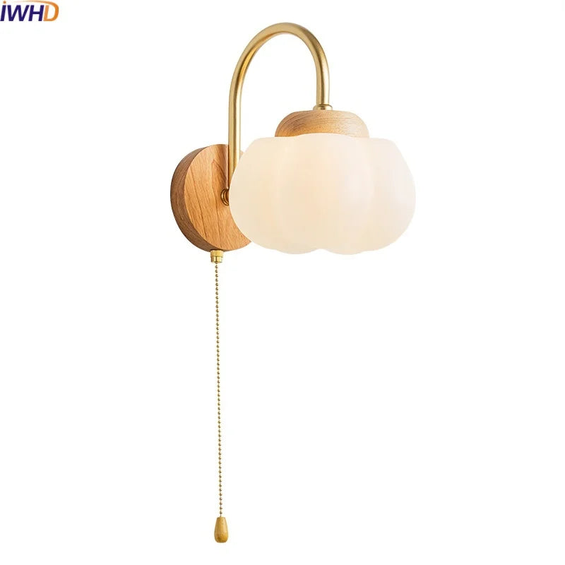 DecorBites™ Cotton LED Wall Lamps with Pull Chain Switch for Restaurant Living Room Bedroom