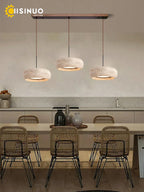 Wabi-Sabi Round Travertine Stone Pendant Light