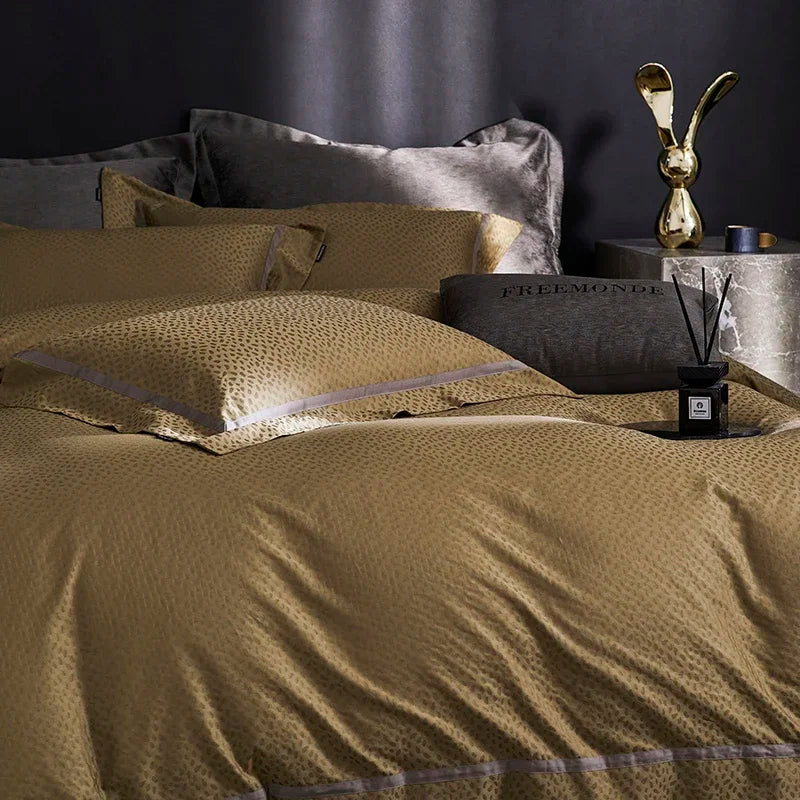 DecorBites™ 100s Egyptian Cotton King Queen Bedding Set: Sheet, Pillowcase, Duvet Cover
