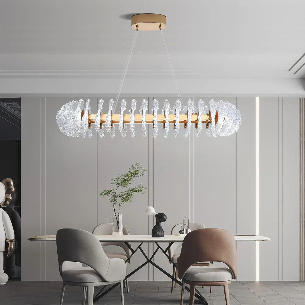 DecorBites™ Coral Flower Crystal Chandelier: Modern Luxury LED Pendant Lighting for Home