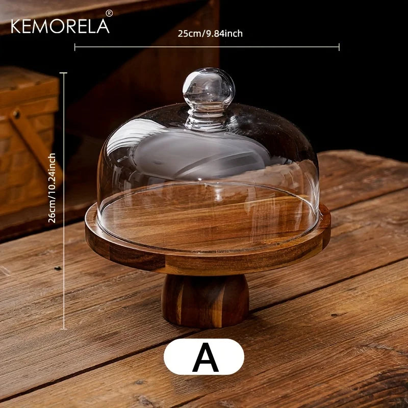 DecorBites™ Acacia Wood Cake Tray: Elevate Your Dessert Display