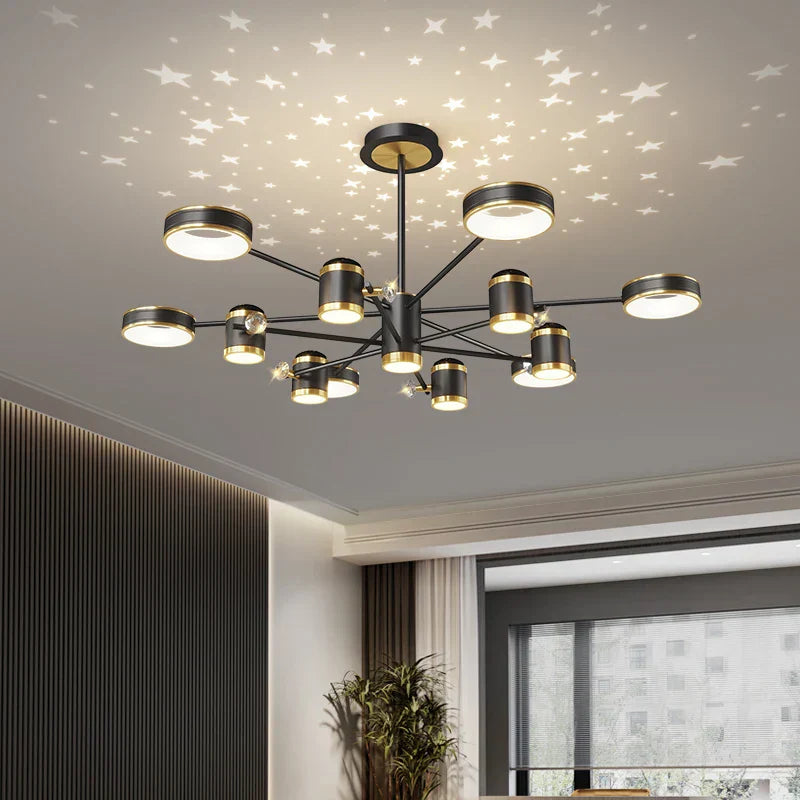 DecorBites™ ثريا LED: مصباح سقف ذكي حديث بجهاز تحكم عن بعد لغرفة المعيشة وغرفة النوم وغرفة الطعام والمطبخ