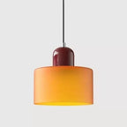 Vintage Stained Glass Mini Pendant Light in Pink Green White