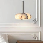 European White Marble Bedside Pendant Light for Bedroom