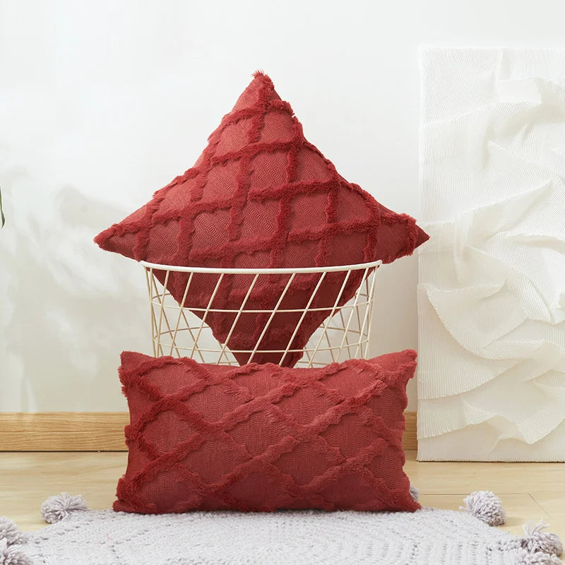 DecorBites™ Diamond Solid Embroidery Cushion Cover - Modern Home Decor