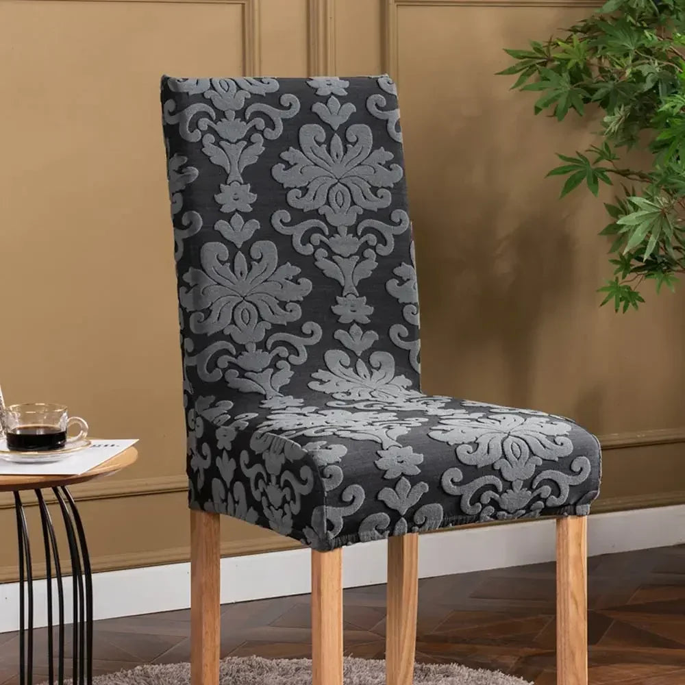 DecorBites™ 3D Embossed Print Spandex Chair Cover Slipcovers - Stretch, Elegant, Durable