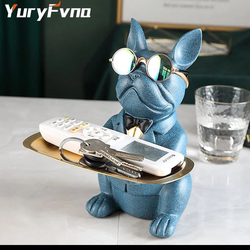 DecorBites™ French Bulldog Figurine Tray Sculpture Coin Bank Home Decor Statue