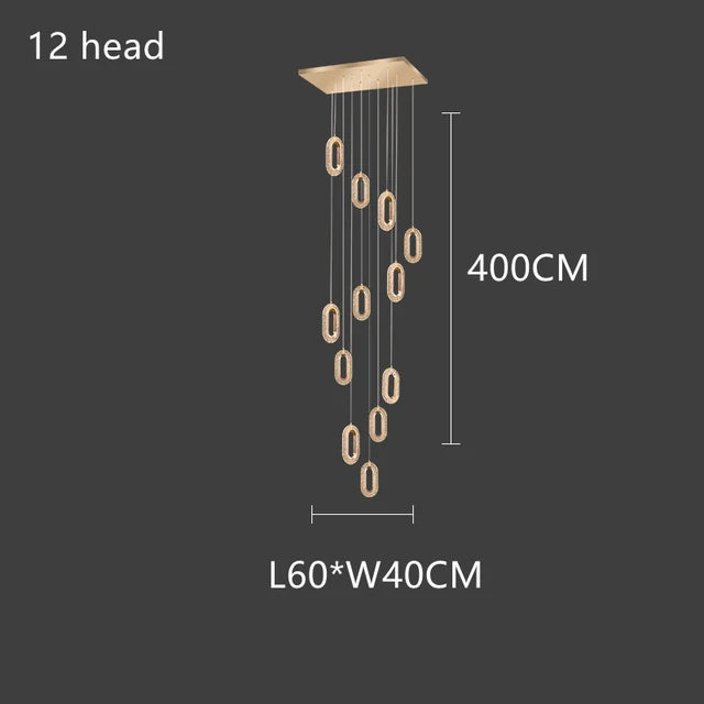 DecorBites™ Gold Lustre Oval Acrylic Chandelier for Dining and Living Spaces
