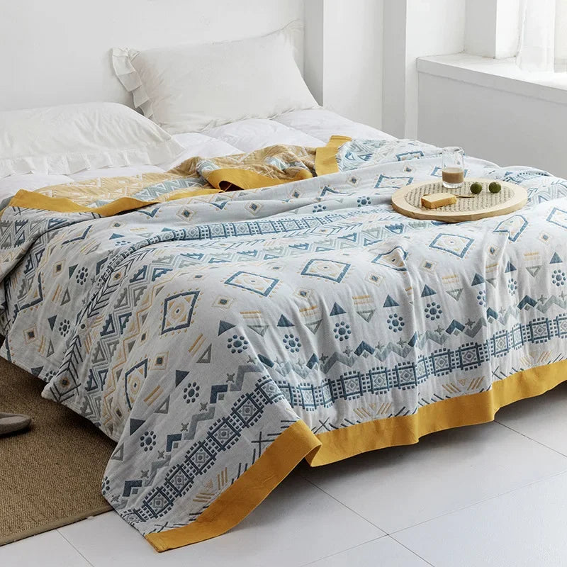 DecorBites™ Cotton Gauze Towel Throw Blanket - Soft and Cozy Bedspread for All Seasons