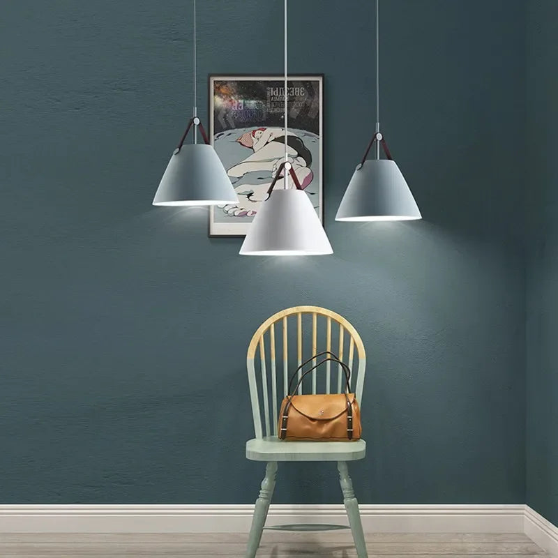 Scandinavian Painted Metal Pendant Light