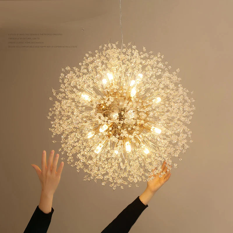 DecorBites™ ثريا الهندباء LED إضاءة كرة كريستال متلألئة للمطاعم وغرف المعيشة