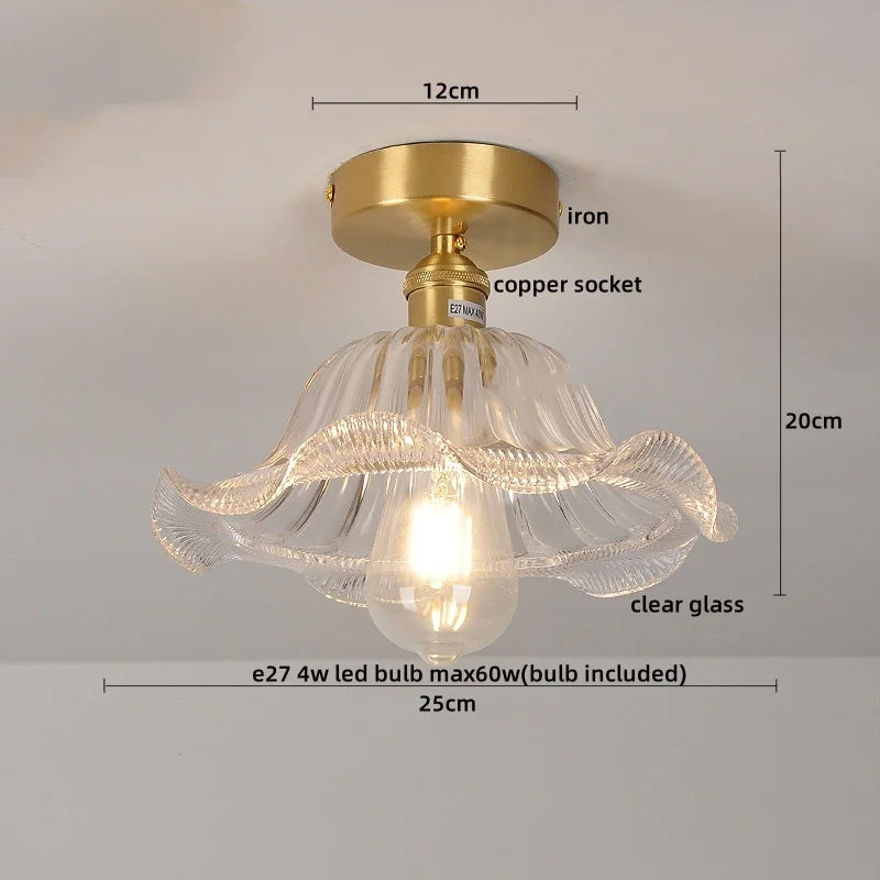 DecorBites™ Glass Copper Nordic Ceiling Lamp for Living Room & Balcony.