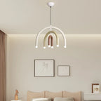 Italian Rainbow U-Shaped Pendant Light in Cream Aluminum