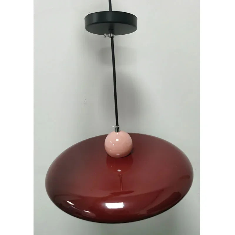 French Cream Flying Saucer Metal Pendant Light