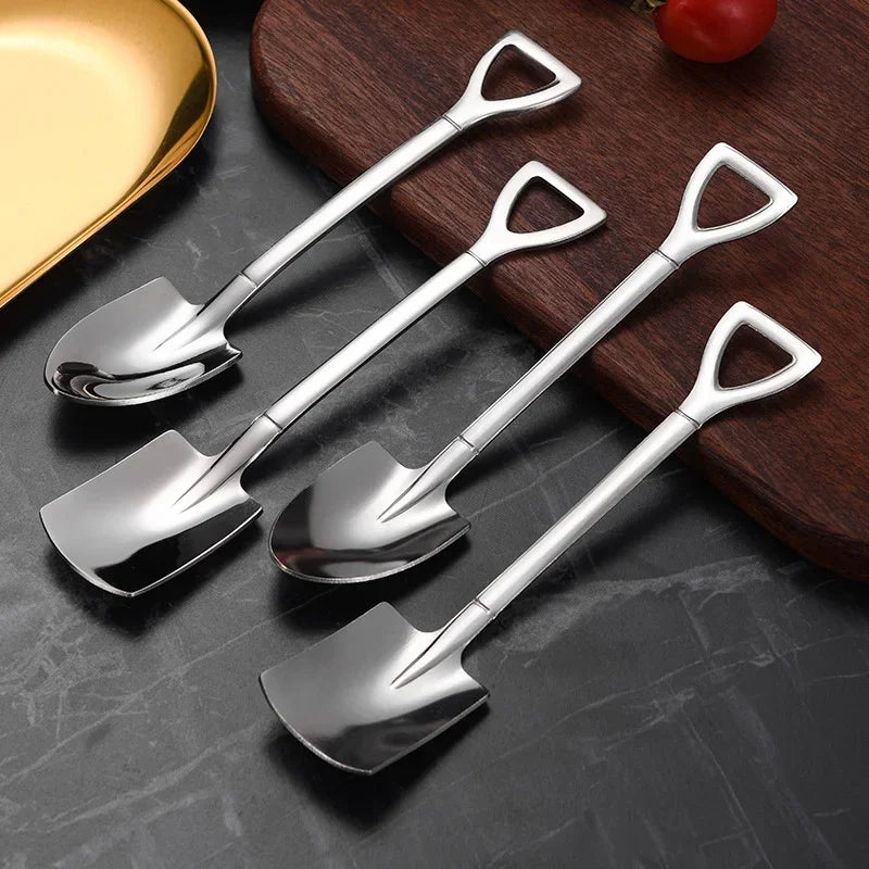 DecorBites™ 4-Piece Stainless Steel Teaspoons Set for Coffee, Tea, Desserts & Ice Cream