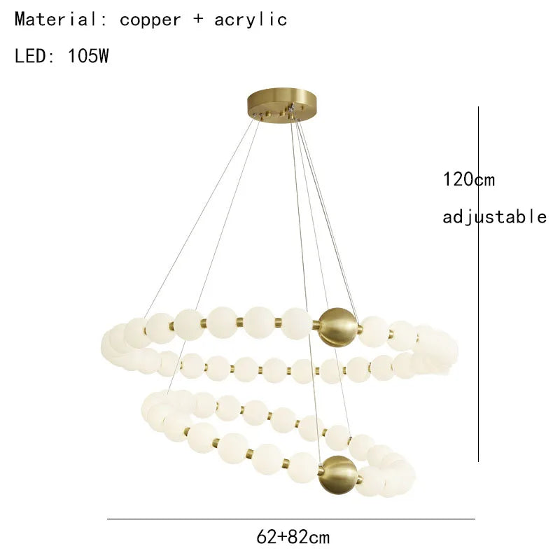 DecorBites™ Acrylic LED Chandelier: Modern Living Room Pendant Lamp