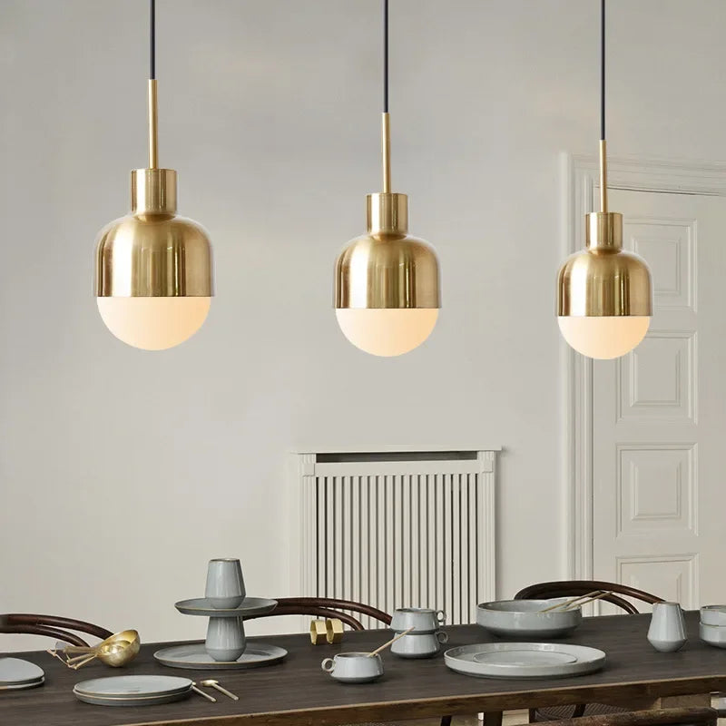 مصباح معلق ذهبي DecorBites™ من الحديد للمطبخ وغرفة الطعام وديكور المطعم