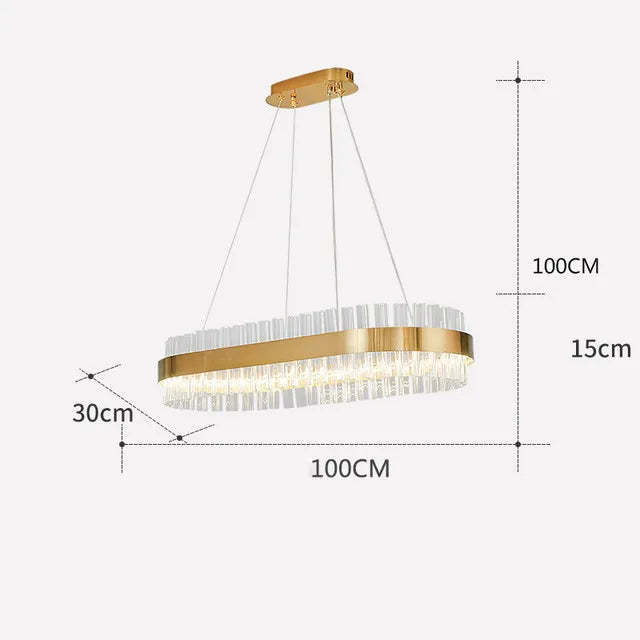 DecorBites™ Crystal LED Circle Pendant Chandelier for Living Room Kitchen Decor