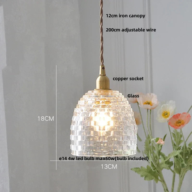 DecorBites™ Crystal Brass LED Pendant Light: Modern Nordic Style, Adjustable Wire, E14 Fixture