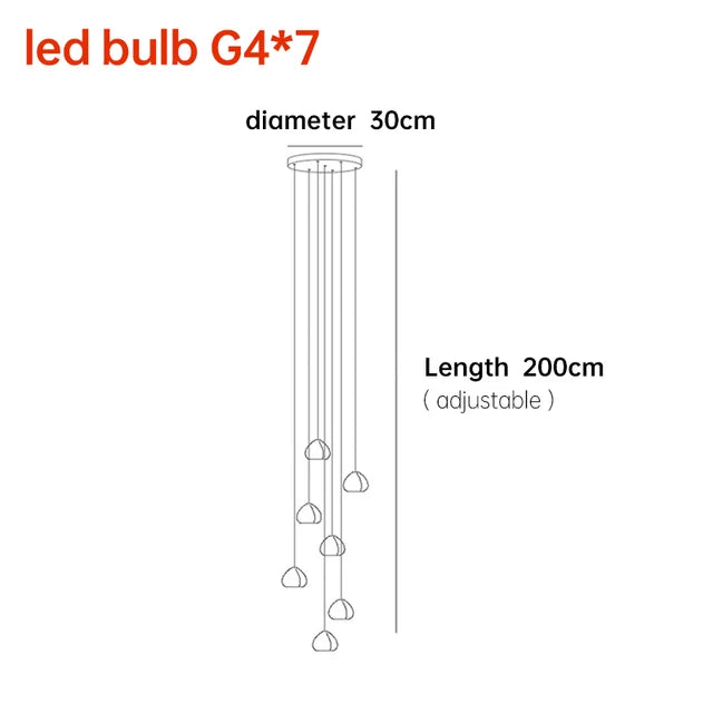 DecorBites™ Crystal Ball Nordic LED Chandelier - Modern Staircase Decorative Lighting