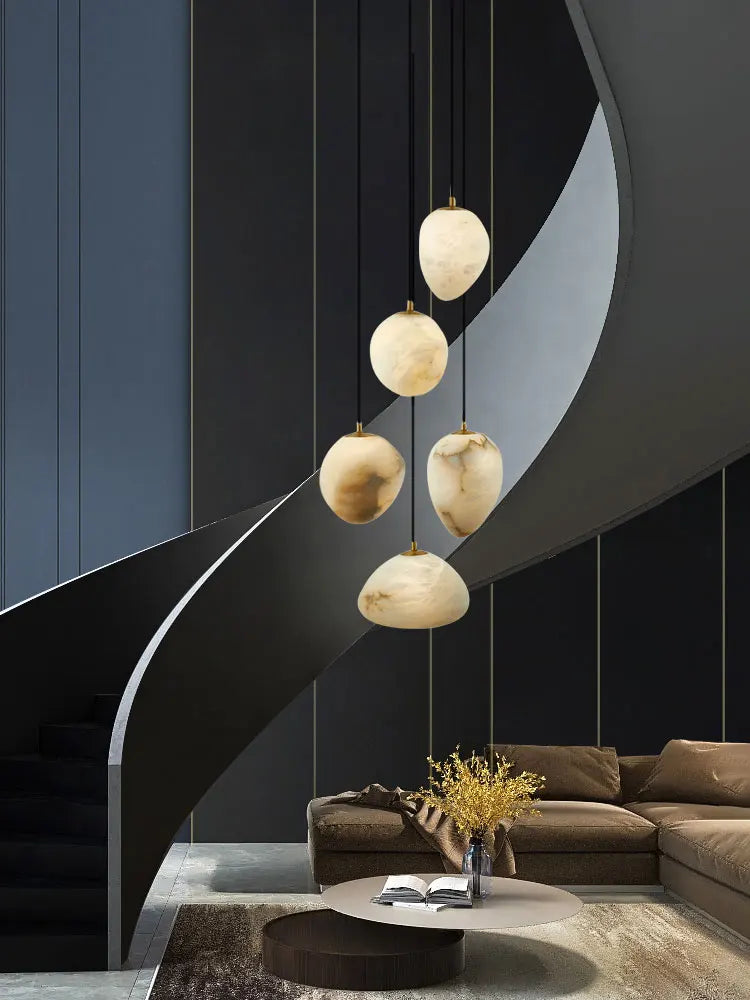 ثريا DecorBites™ Geometry Marble LED لغرفة المعيشة وجزيرة المطبخ