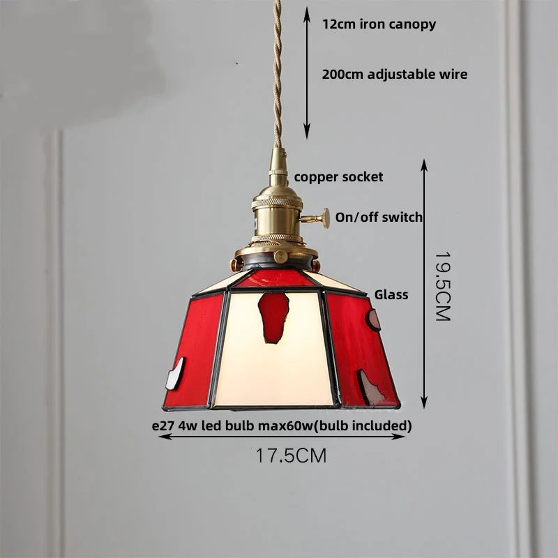 DecorBites™ Gray Glass LED Pendant Light Fixture with Adjustable Hang Lamp