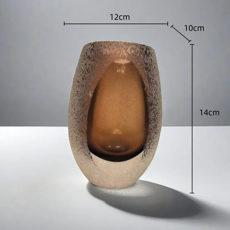 DecorBites™ Frosted Glass Vase Home Decoration Floral Arrangement Hydroponics Terrarium Jar