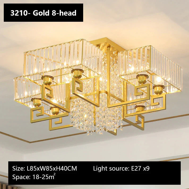 DecorBites™ Crystal Rectangular Ceiling Light for Living Room, Bedroom, and Dining Room