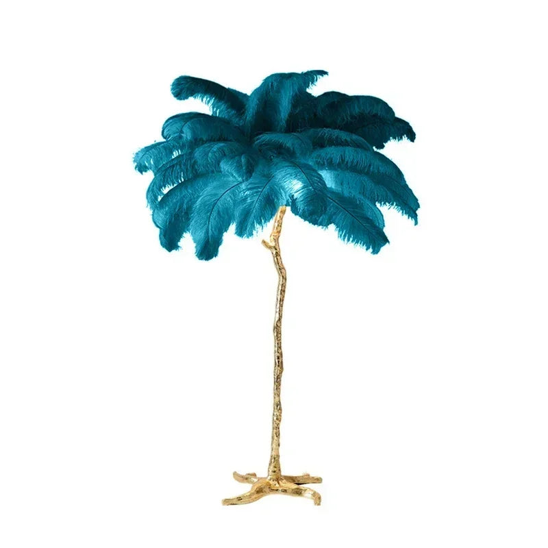 DecorBites™ Elegant Feather Floor Lamp with Adjustable Bulbs for Stylish Home Decor