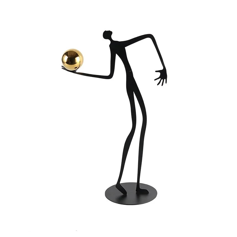 DecorBites™ تمثال معدني ذهبي لتزيين المنزل