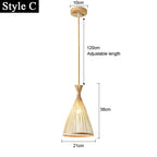 Japanese Bamboo Woven Pendant Light in Natural Finish