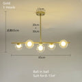 مصباح معلق DecorBites™ الذهبي الكروي الزجاجي LED لإنارة المطابخ وغرف الطعام