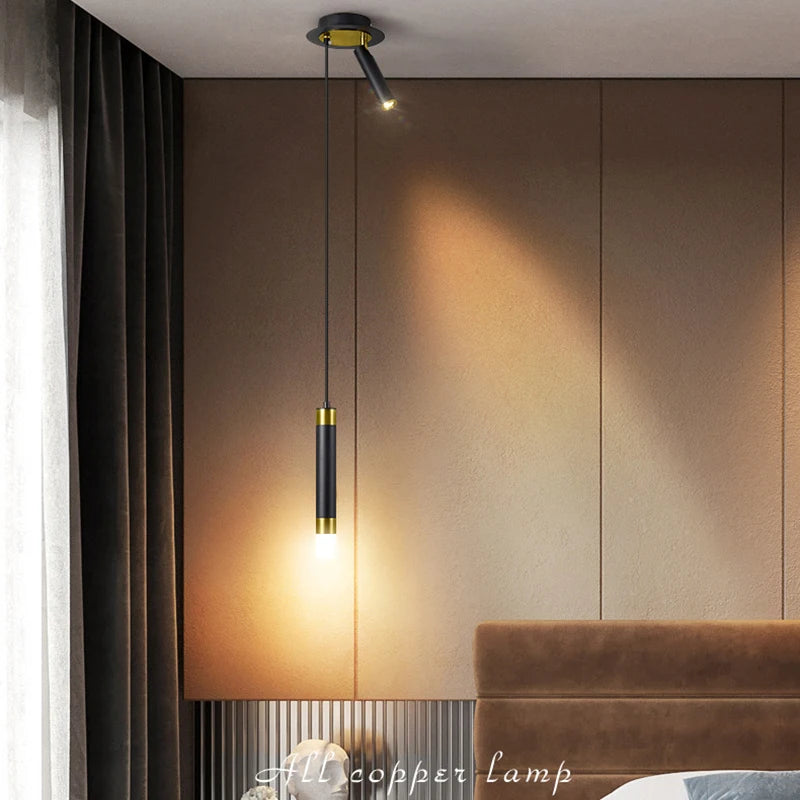 Modern Aluminum LED Pendant Light With Dual Spotlights