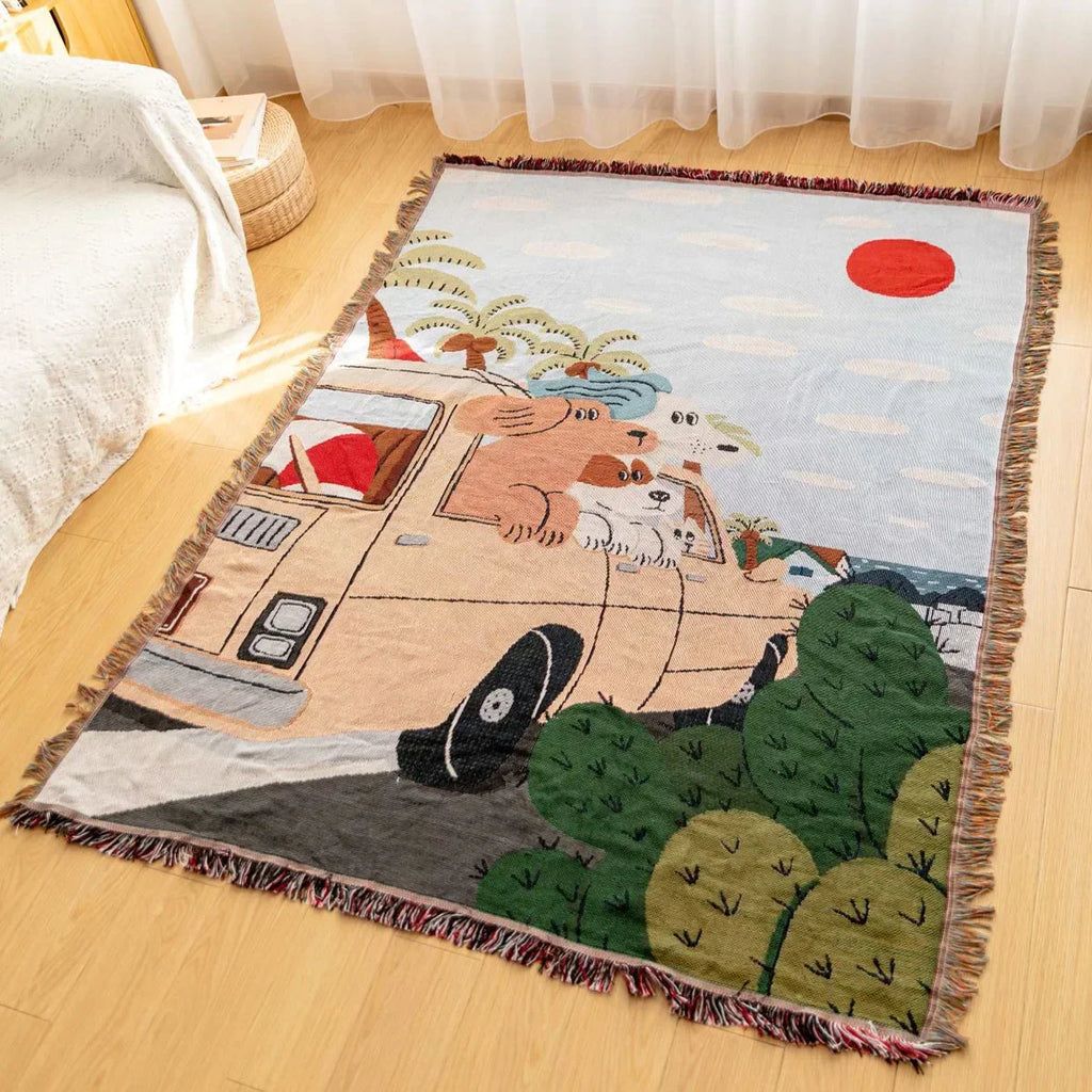 DecorBites™ Guitar Boy Throw Blanket - Boho Leisure Decor for Living Room or Camping
