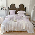 DecorBites™ French Princess Wedding Bedding Set, Cozy Queen King Size Duvet Cover, Bed Sheet