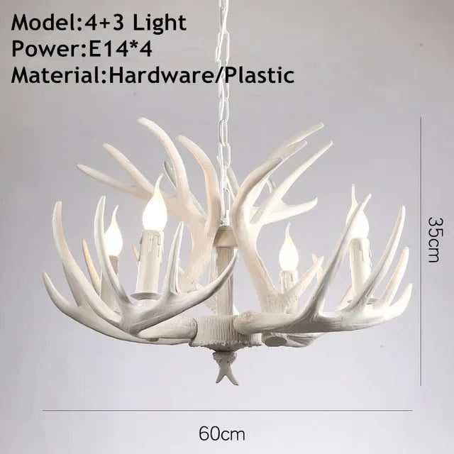 DecorBites™ Antler Pendant Chandelier for Home and Bar Decor - Industrial Deer Horn Fixture