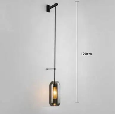 Applique murale en verre doré DecorBites™ : Lampe murale industrielle E14 post-moderne pour la décoration intérieure