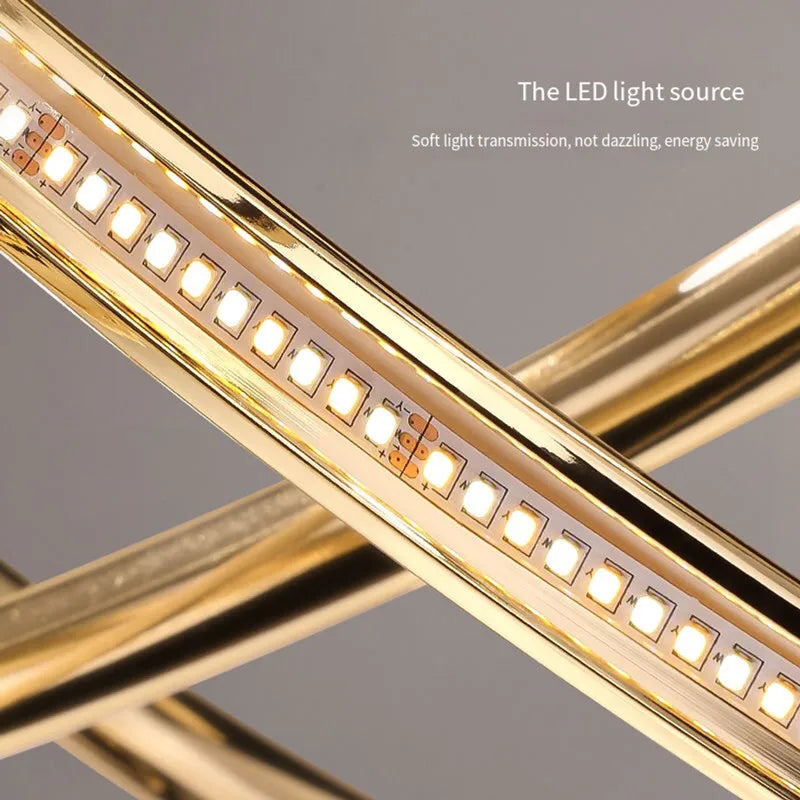 DecorBites™ Geometric Line LED Chandelier for Modern Home Decor and Lighting