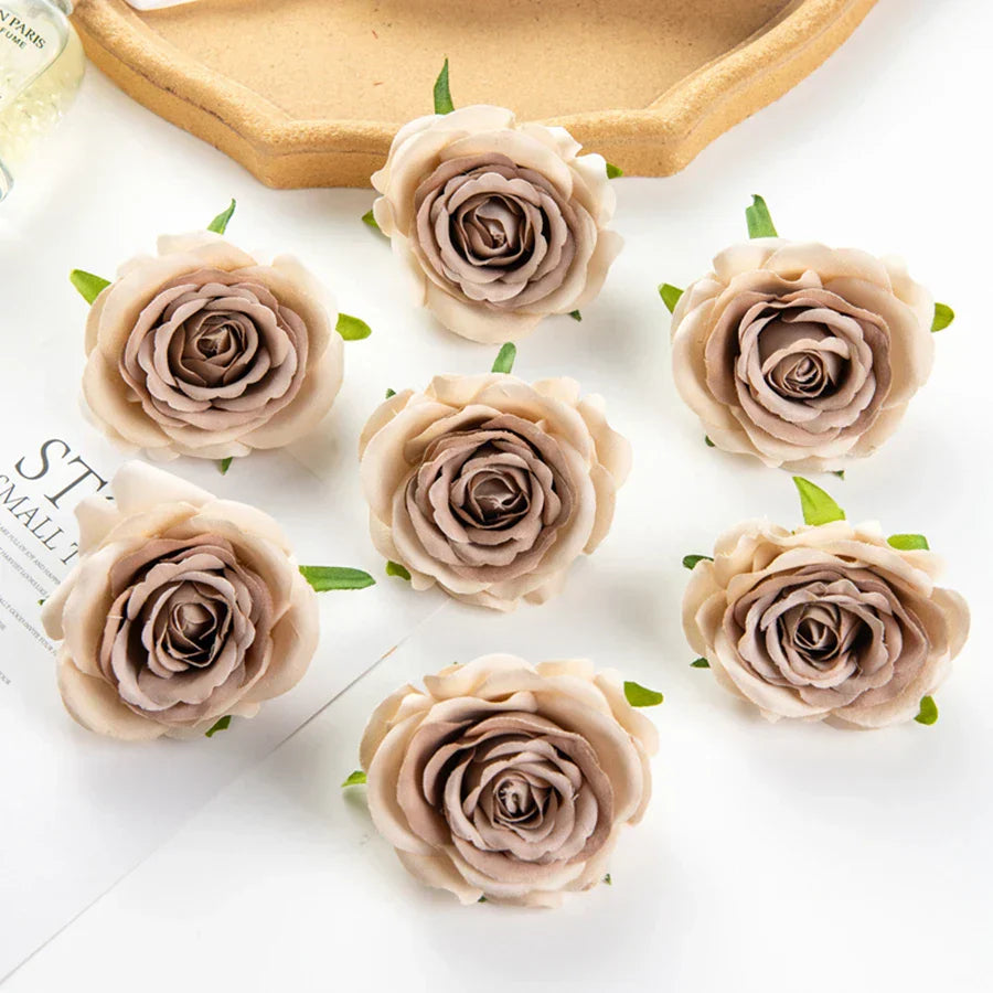 DecorBites™ 10Pcs Silk Blue Rose Wedding Party Decoration DIY Bridal Accessories Artificial Flowers