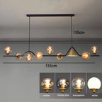Nordic Glass Globe Pendant Chandelier in Smoky Grey