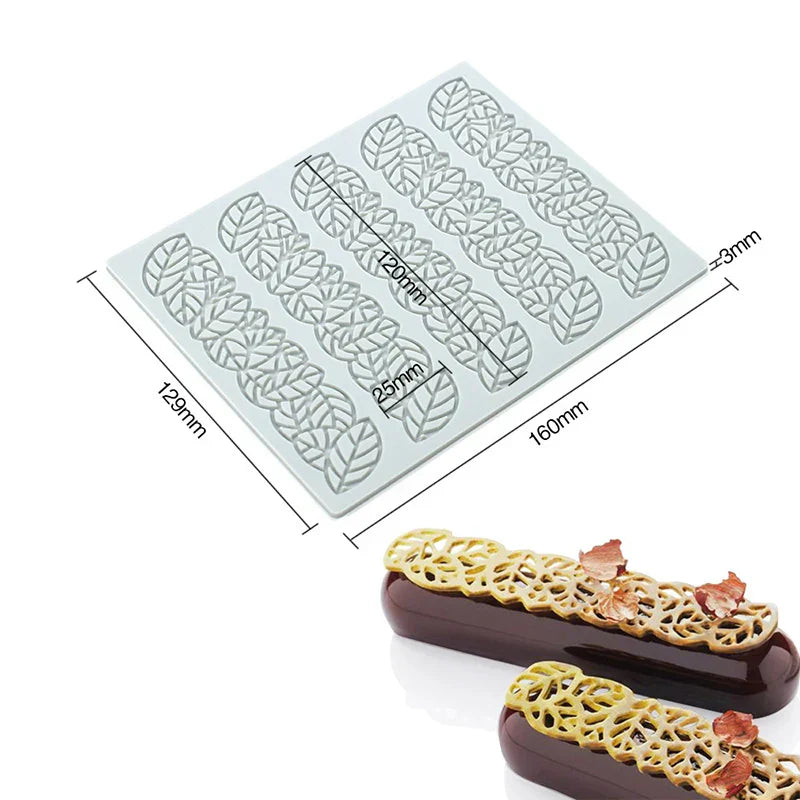 DecorBites™ Heart Leaf Shaped Silicone Mold for Dessert Decoration and Molecular Gastronomy
