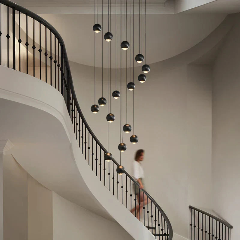 ثريا معدنية من Globe Lens من DecorBites™ لغرفة المعيشة والمطبخ وغرفة النوم والمقهى والسلالم والفيلا
