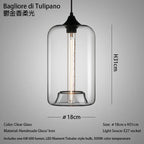 Handmade Glass Nordic Pendant Light With Chrome Finish