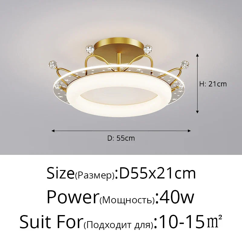 DecorBites™ Kids' Room Ceiling Light in Gold Pink Blue for Bedroom and Living Room