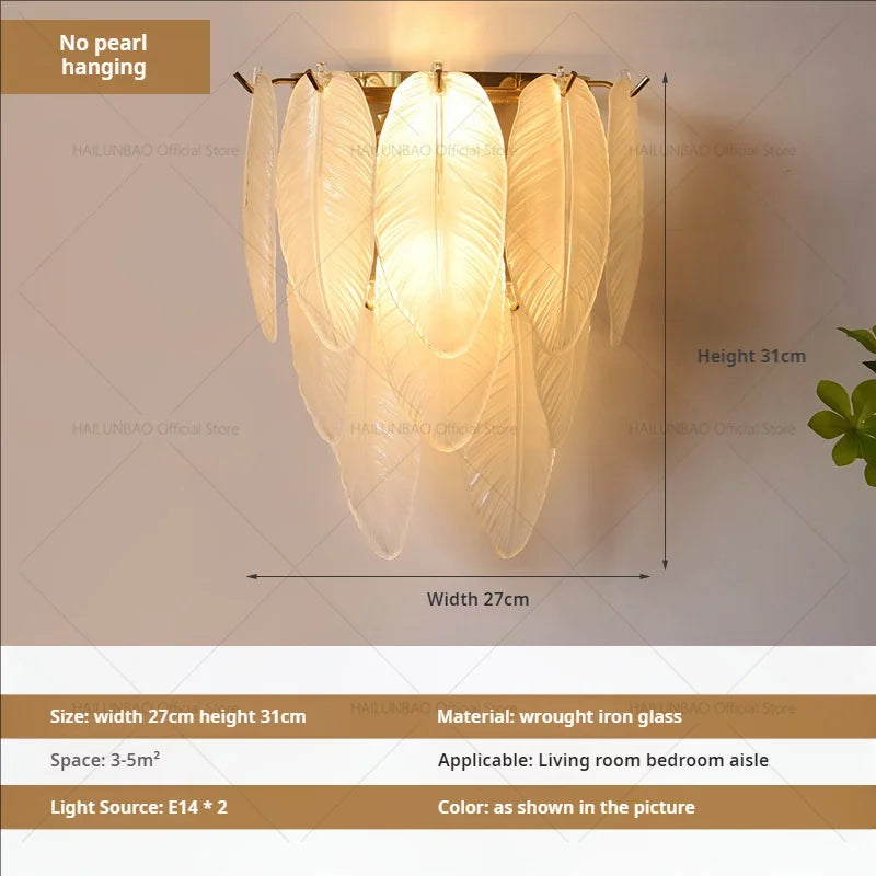 DecorBites™ مصباح حائط زجاجي كريستالي فاخر للممرات وغرف المعيشة وغرف النوم والإضاءة في الممرات