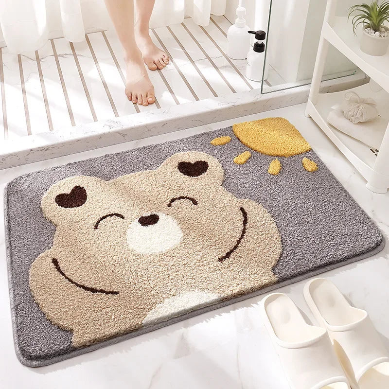 DecorBites™ Cartoon Animal Bathroom Carpet - Non-slip Absorbent Soft Bath Rug