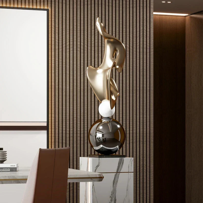 DecorBites™ تمثال فني هندسي مطلي بالكهرباء لديكور المنزل العصري الفاخر