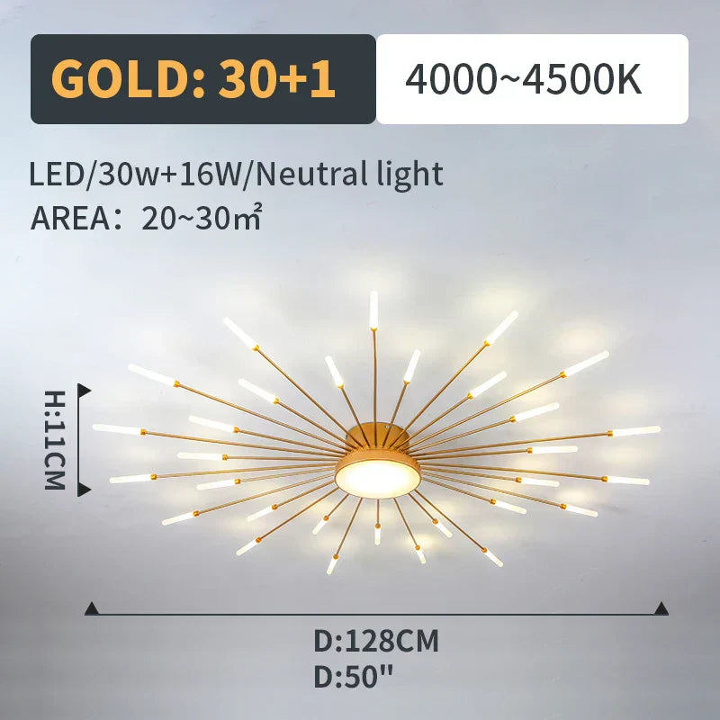 مصابيح DecorBites™ LED Fireworks المتدلية - إضاءة ثريا عصرية لغرفة المعيشة وغرفة النوم